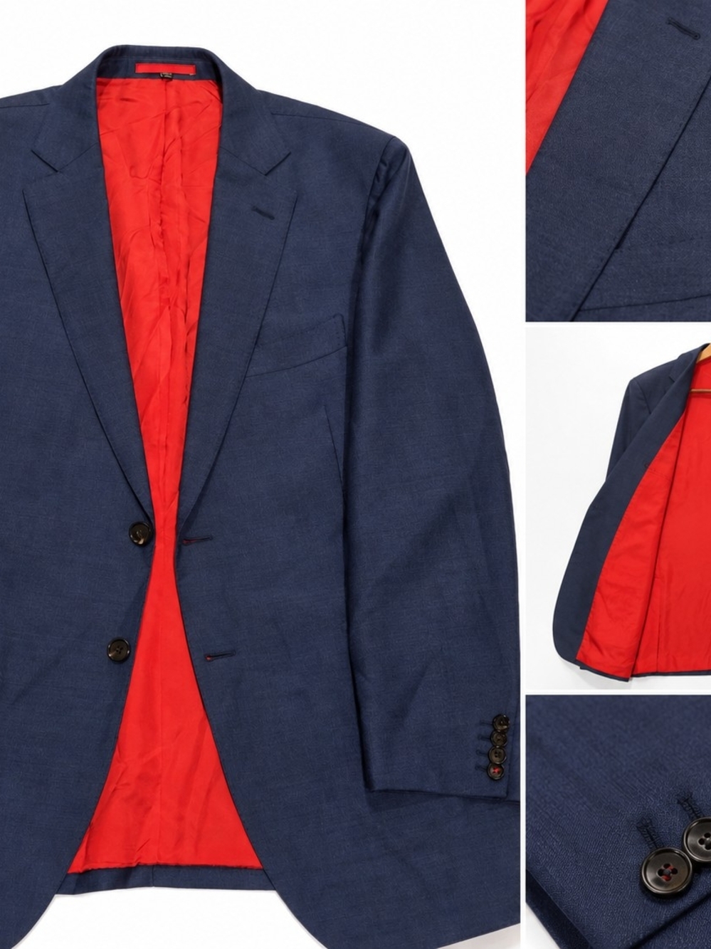 42S Men's Suitsupply Sienna Blazer Blue Half Canvass Surgeon's Cuffs Sport Coat